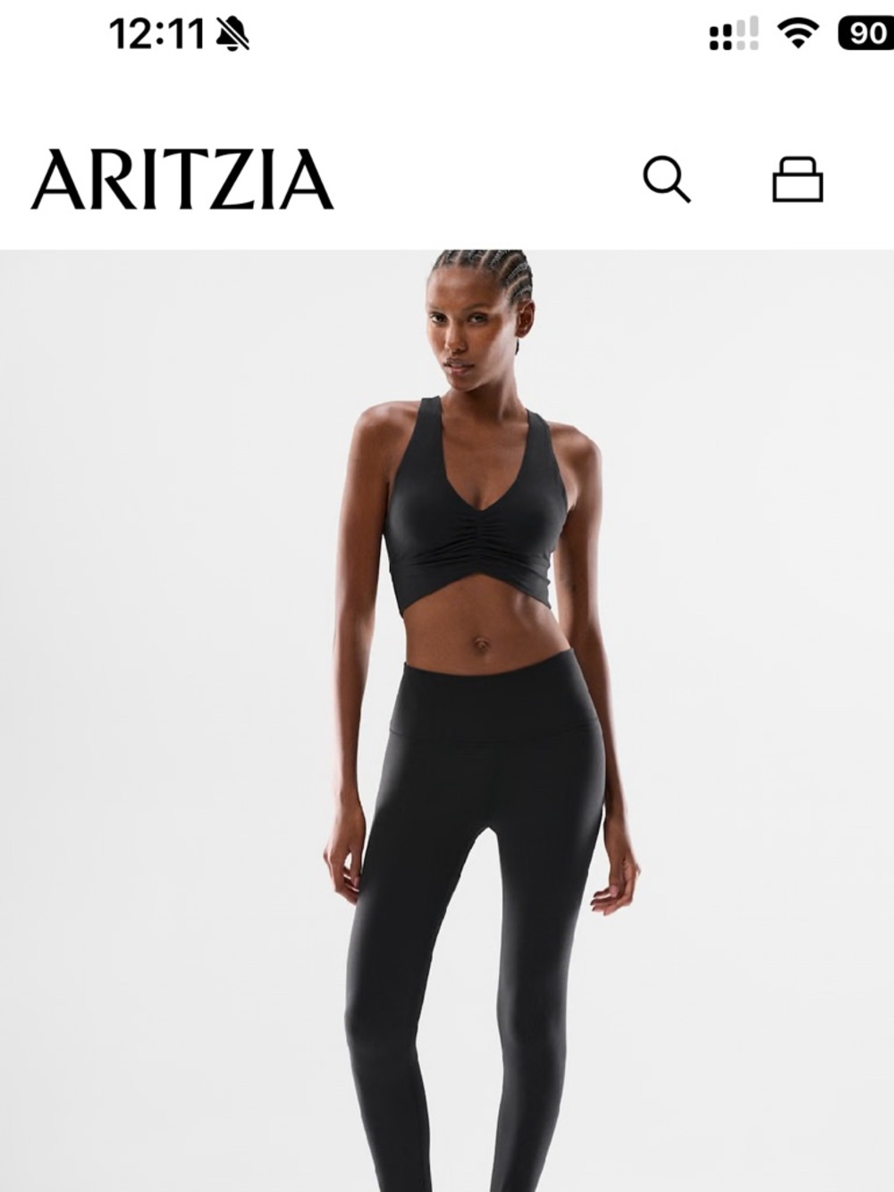 Aritzia Golden Black Sports Bra Top (XS)
